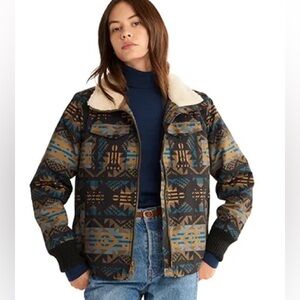 Pendleton Women's Madera Zip-Front Jacket featuring a Sherpa fleece collar Sm